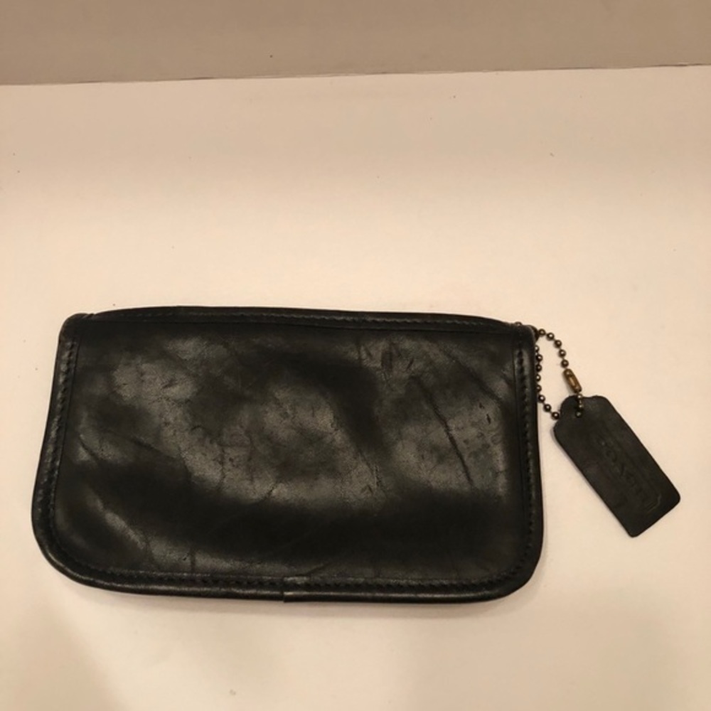 Coach vintage black leather cosmetic bag - Picture 10 of 11